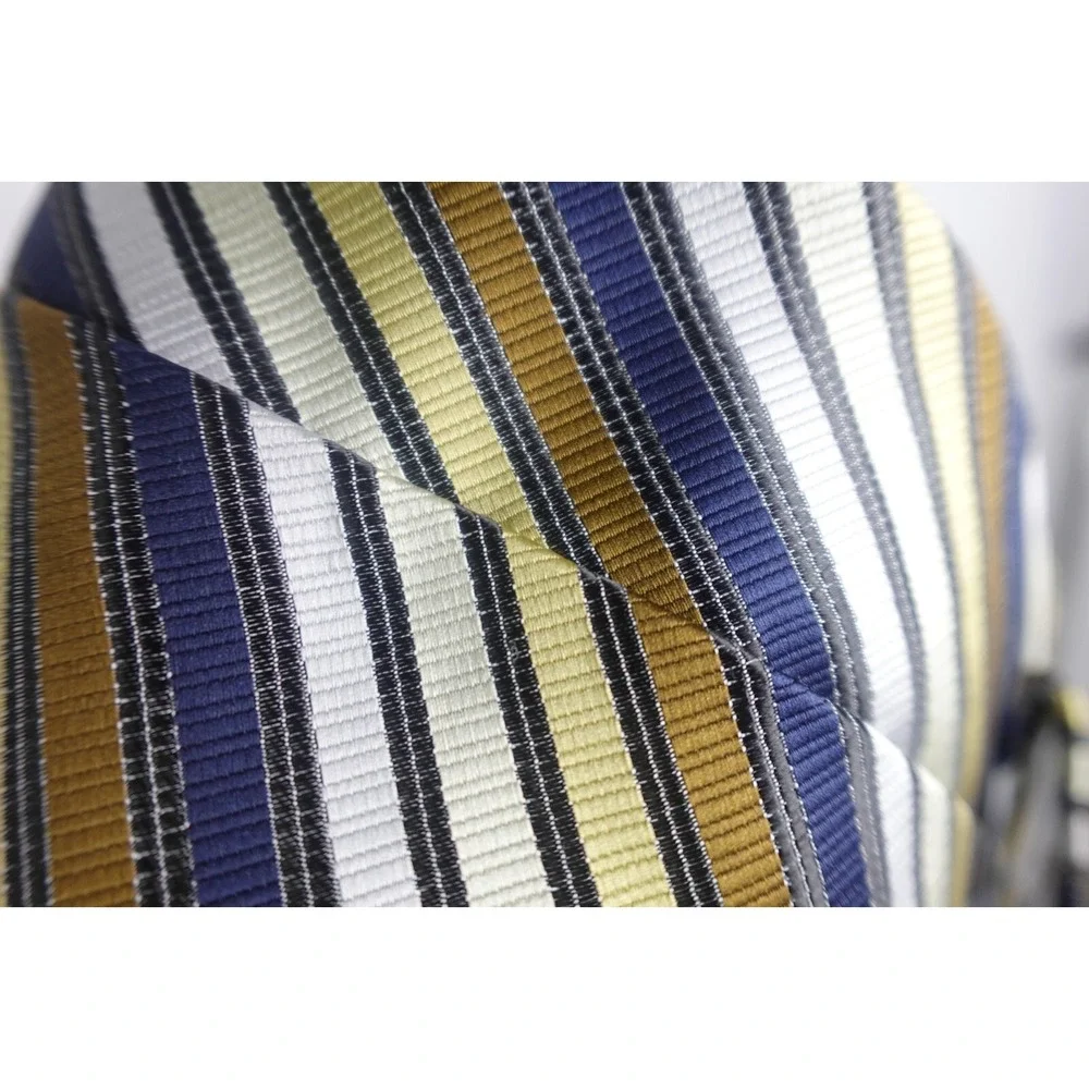 Bergamo New York Necktie Tie Men Stripe  100% Silk Hand Made Extra Long‎ Repp